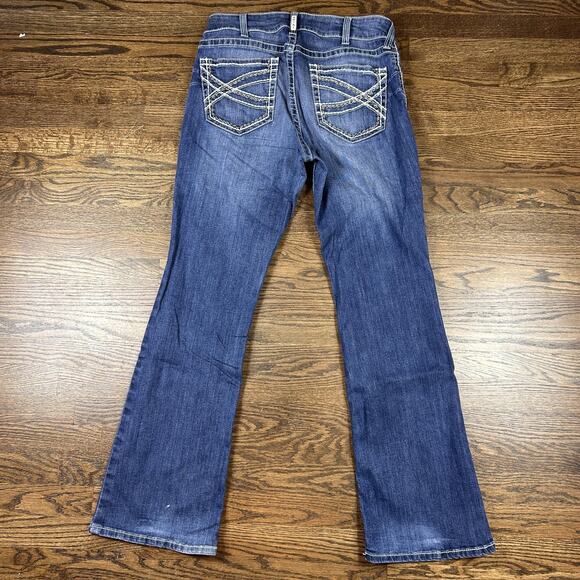 Ariat Jeans Womens 33R Blue R.E.A.L. Denim Bootcut Western Contrast Stitching - Picture 11 of 12